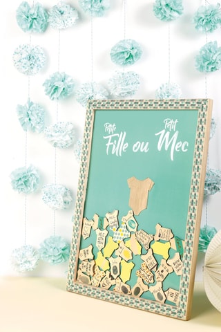 Cadre à message en bois - 30 x 42 x 2 cm - Naturel