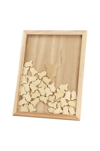 Cadre à message en bois - 30 x 42 x 2 cm - Naturel