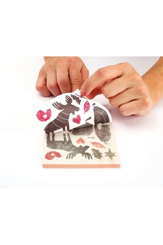 Kit linogravure hiver scandinave en bois - 18 pièces - Dès 14 ans