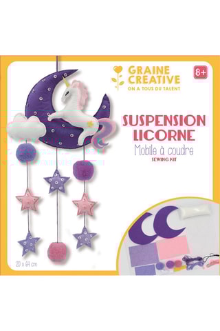 Kit mobile à coudre suspension licorne - 5 pièces - Dès 8 ans