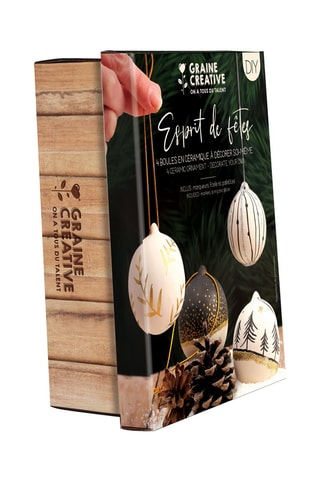 Coffret boule de Noël en céramique à décorer - 10 pièces - Dès 14 ans