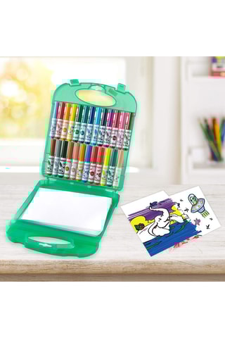 Mallette 65 feutres lavables maxi pointe et feuilles de dessin - Dès 3 ans