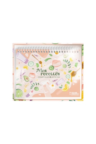 Carnet ligné Mes recettes cosmétiques et entretien - 100 pages - Beige - 21 x 17 x 2 cm