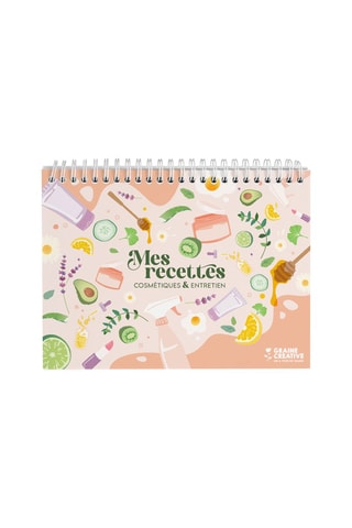 Carnet ligné Mes recettes cosmétiques et entretien - 100 pages - Beige - 21 x 17 x 2 cm