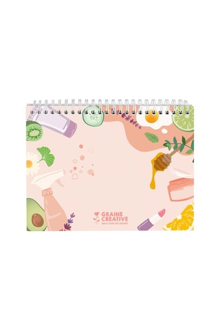 Carnet ligné Mes recettes cosmétiques et entretien - 100 pages - Beige - 21 x 17 x 2 cm