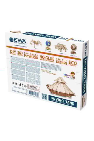 Puzzle 3D Tank Leonard de Vinci en bois - 363 pièces - Dès 14 ans