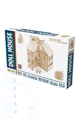 Puzzle maison poupée 3D en bois - 131 pièces - Des 14 ans