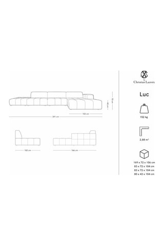 Canapé d'angle droit Luc - Beige - 5 places - Toucher velours