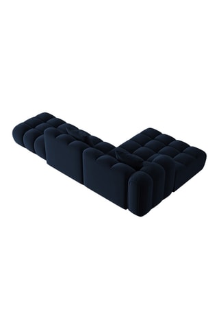 Canapé d’angle gauche Elise - Bleu roi - 4 places - Tissu velours