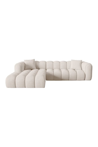 Canapé d’angle gauche modulaire Elise - Beige - 4 places - En tissu chenille