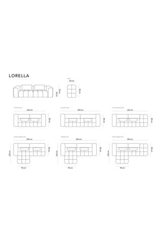 Canapé d'angle gauche modulaire Lorella - Sable - 4 places - Revêtement en velours