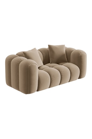 Canapé Elise - Beige - 2 places - En tissu velours