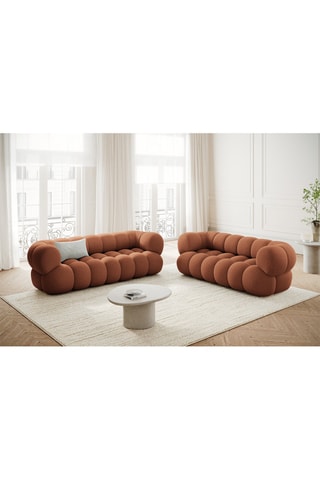 Canapé Maurice - Rouge brique - 3 places - En tissu chenille