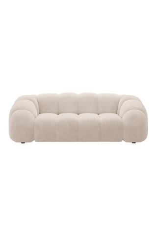 Canapé Lyna - Beige - 3 places - En tissu velours