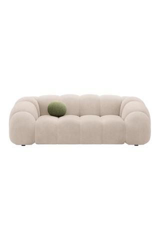 Canapé Lyna - Beige - 3 places - En tissu velours