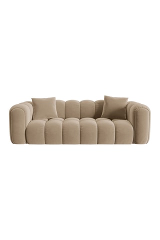 Canapé modulaire Elise - Beige - 4 places - En tissu velours
