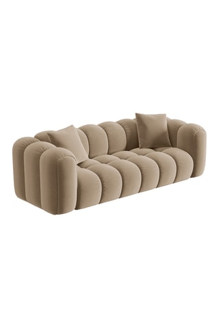 Canapé modulaire Elise - Beige - 4 places - En tissu velours