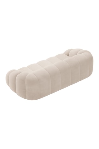 Canapé Lyna - Beige - 4 places - En tissu velours