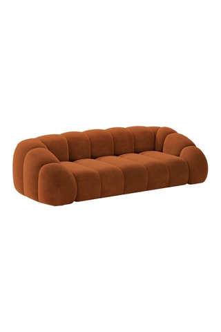 Canapé Lyna - Camel - 4 places - En tissu velours