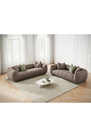 Canapé Julia - Taupe - 3 places - Tissu structurel