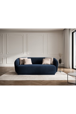 Canapé Louis - Bleu foncé - 2 places - Tissu velours