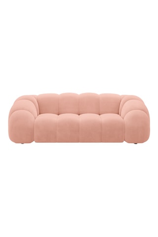 Canapé Lyna - Rose clair - 3 places - Tissu velours