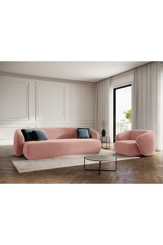 Canapé Louis - Rose clair - 3 places - Tissu velours