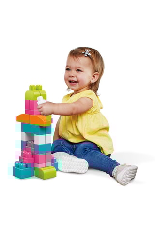 Saco de construção Medium Rose - 60 blocos - A partir de 1 ano