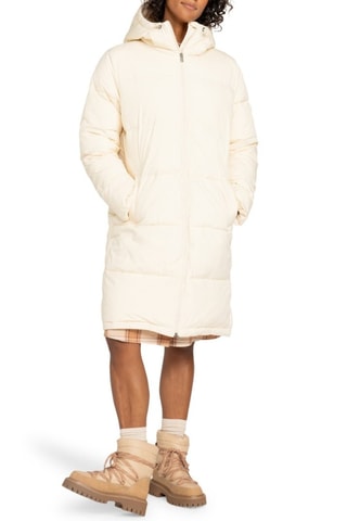 Lange Gewatteerde Jas - Beige - Roxy
