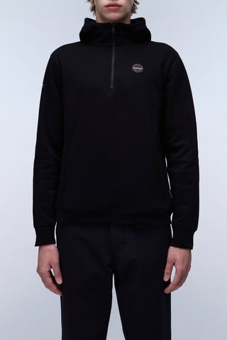 Sweater met Capuchon Badge - Zwart