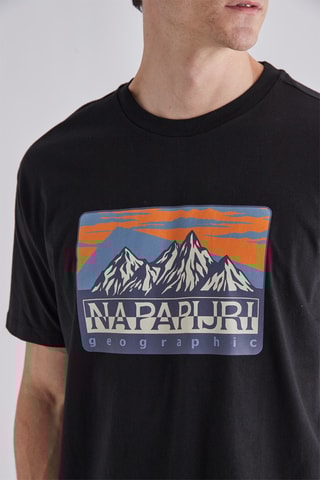 T-shirt Hello - Zwart - Napapijri