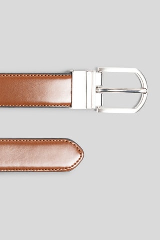 Dubbelzijdige Splitleren Riem - Camel