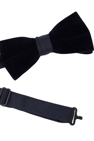 Velours Vlinderdas - Marineblauw