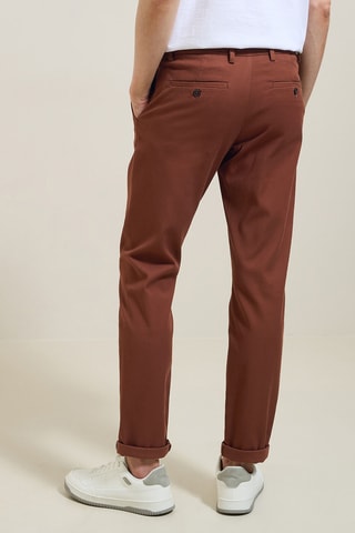 Biologisch Katoenen Chino Slim Fit - Bordeauxrood