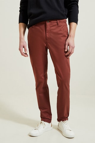 Chino Slim Fit - Bordeauxrood - Lengte 34