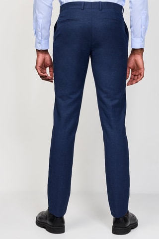 Calças de fato em linho - Azul