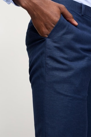 Calças de fato em linho - Azul