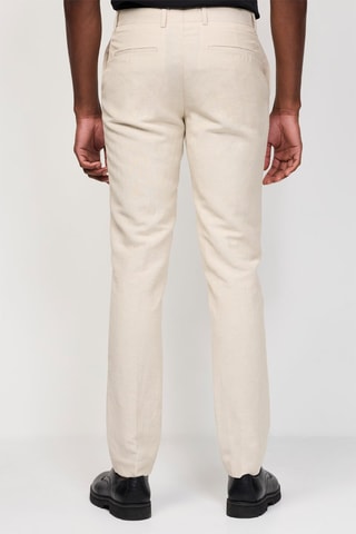 Calças de fato em linho - Bege