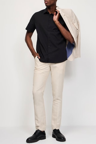 Calças de fato em linho - Bege