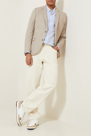 Casaco slim em lã - Bege