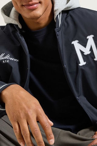 Baseball jasje met capuchon - Donkerblauw