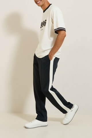 Joggingbroek - Donkergroen en Ecru