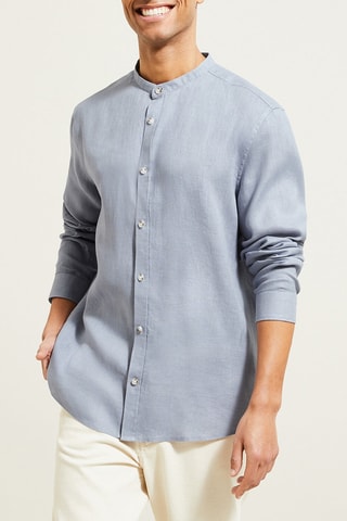 Chemise regular en lin - Bleu
