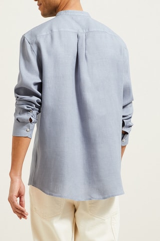 Chemise regular en lin - Bleu