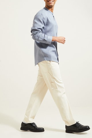 Chemise regular en lin - Bleu