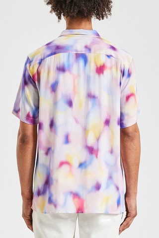 Overhemd Regular Fit Tie and Dye - Lichtblauw en Paars