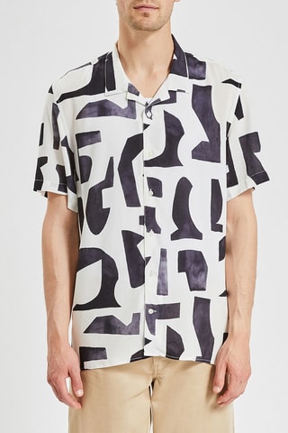 Overhemd Regular Fit - Zwart en Ecru