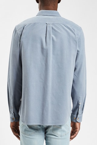 Velours Overhemd Regular Fit - Hemelsblauw