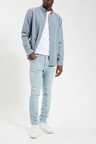 Velours Overhemd Regular Fit - Hemelsblauw