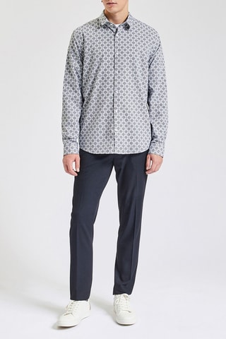 Overhemd Regular Fit - Zwart en Grijs